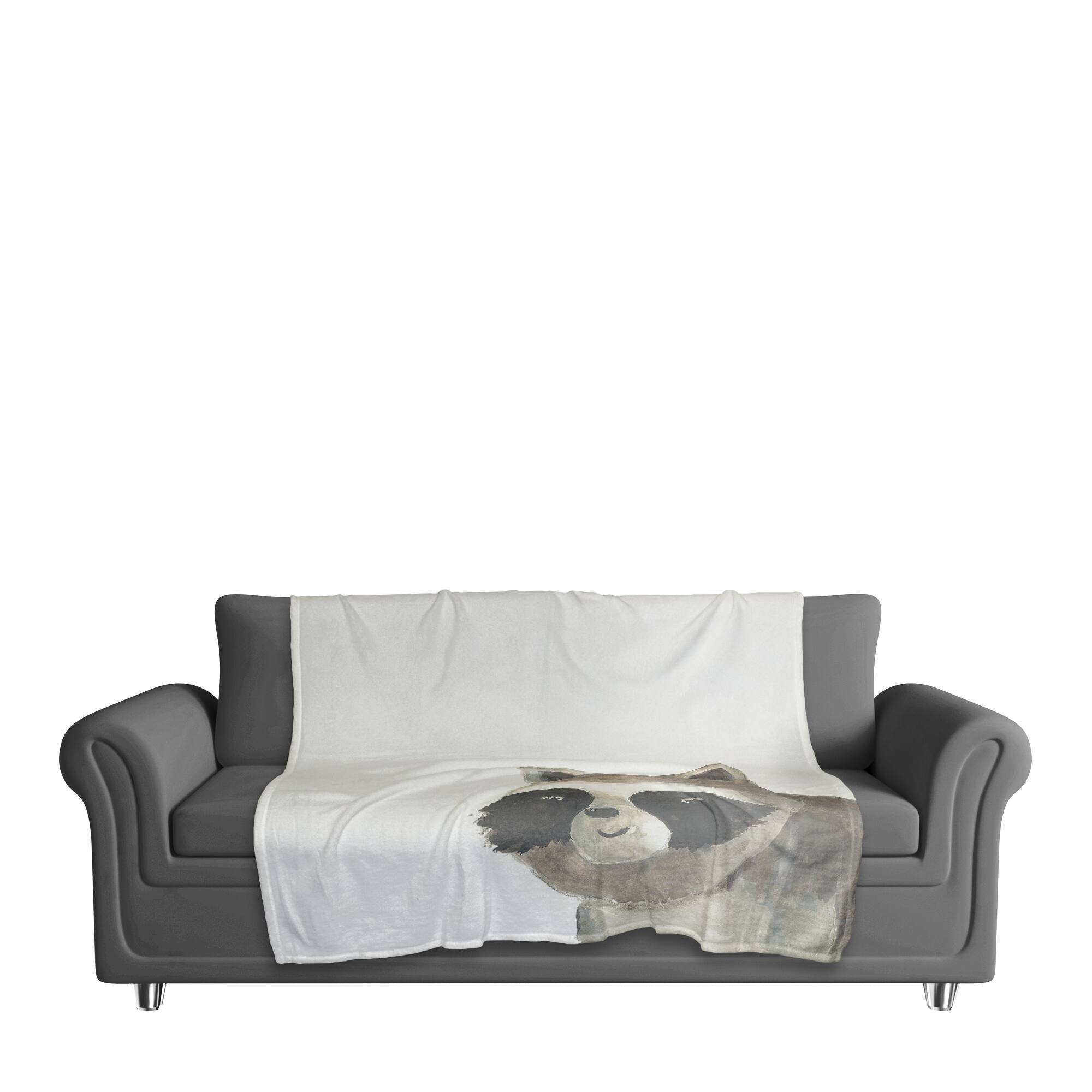 50" x 60" Hello Raccoon Coral Fleece Blanket
